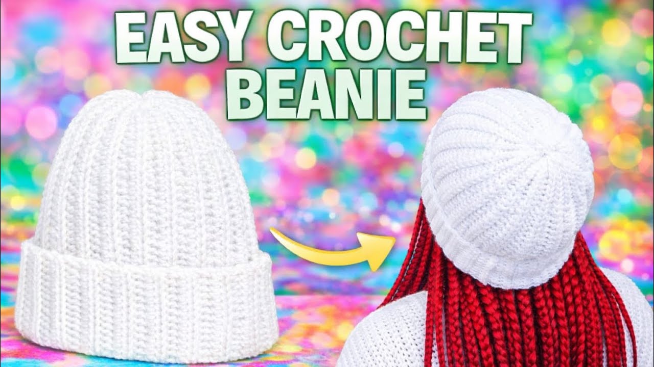 Easy Crochet Beanie Tutorial for Beginners/Step by step 
