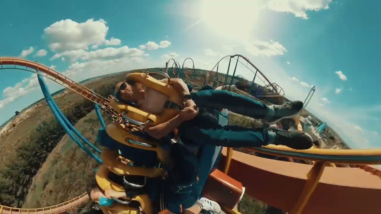 Montanha russa Super homem - Parque Warner Bross Madrid com GoPro 360º MAX