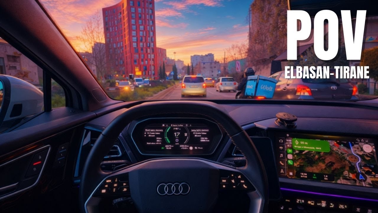 🛣️ Road Trip from ELBASAN to TIRANA | DRIVING TOUR | POV Audi Q4 E-TRON SUV Electric | 4K HDR