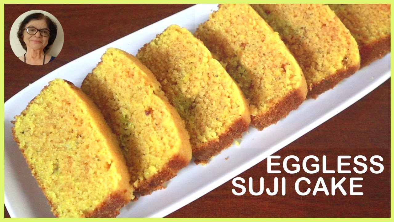 Homemade Eggless Suji Cake Recipe Without Oven / No Egg, Simple / Quick and Easy Semolina Cake