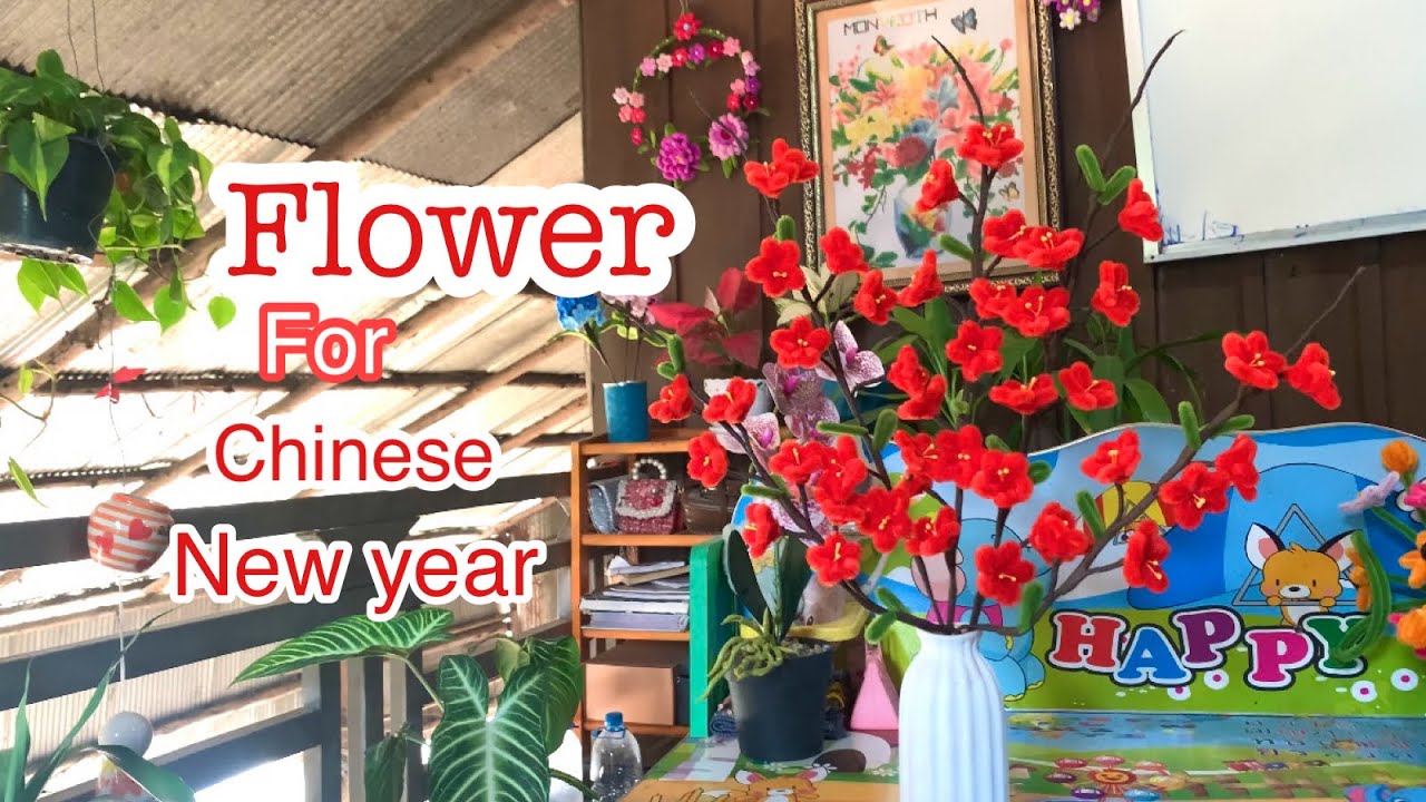 Chinese flowers from pipe cleaner 