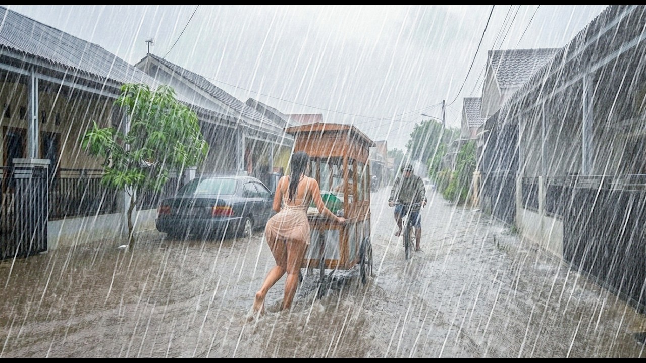 МОЖЕТЕ ЛИ ВЫ С ЭТИМ СПРАВИТЬСЯ? ⛈️ Проливной дождь и сильный ветер в сельской Индонезии | Преодолеть