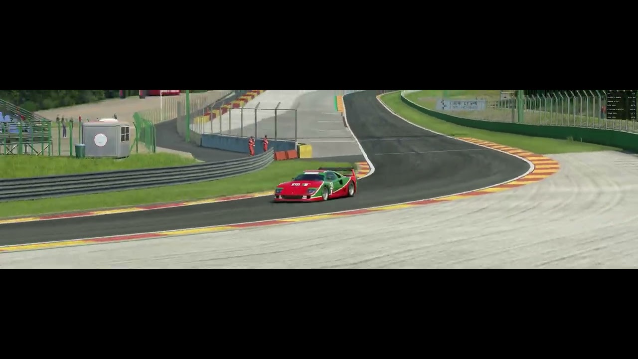 Assetto corsa evo... Ferrari F40 sur spa Francorchamps.