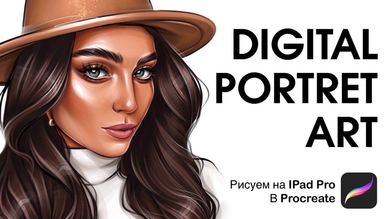 HOW TO DRAW GIRL IN A HAT portrait. IPAD PRO + Procreate + Apple Pencil by PILNIKOVA.ART