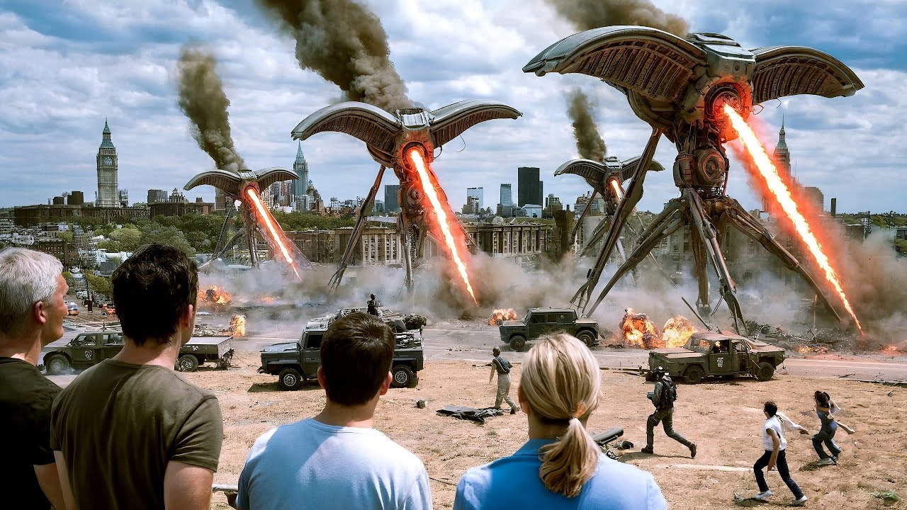 ALIENÍGENAS INVADEM A TERRA COM MÁQUINAS GIGANTES E ATACAM CIDADES, CAUSANDO DESTRUIÇÃO TOTAL