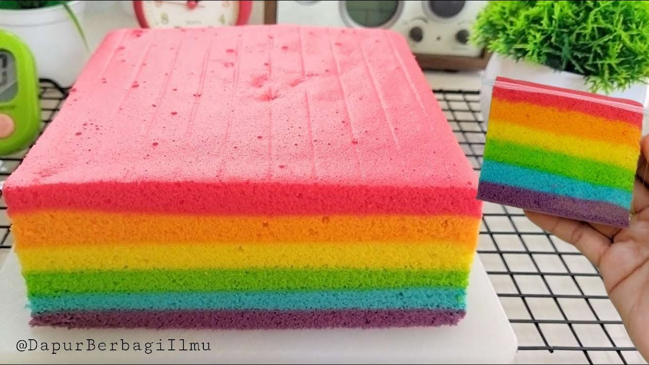 CUMA DUA TELUR!!! JADI RAINBOW CAKE SEKEREN INI