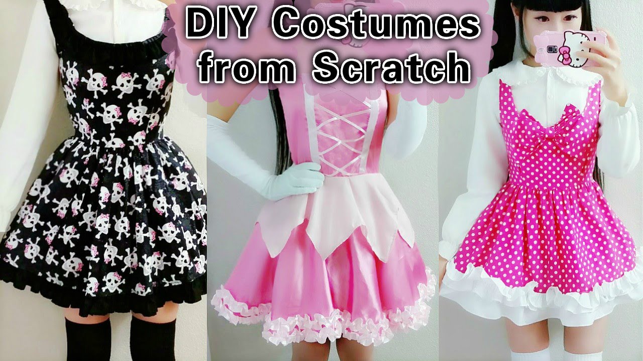 DIY Basic Costumes from Scratch (2 ways):Sleepy Beauty Costume/Dress+ Minnie Mouse Costume/Dress