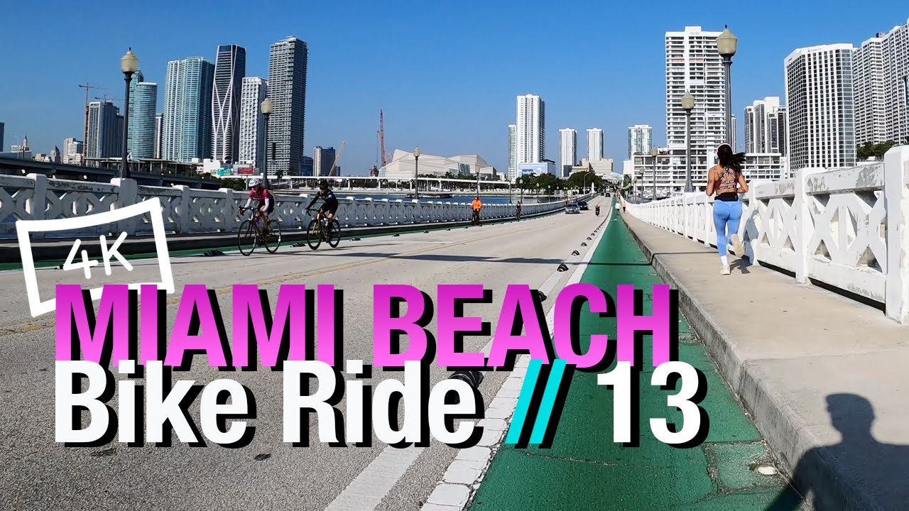 Virtual BIKE RIDE to Miami over the Venetian Causeway Bridge! 🚴‍♀️ // walking tour 13