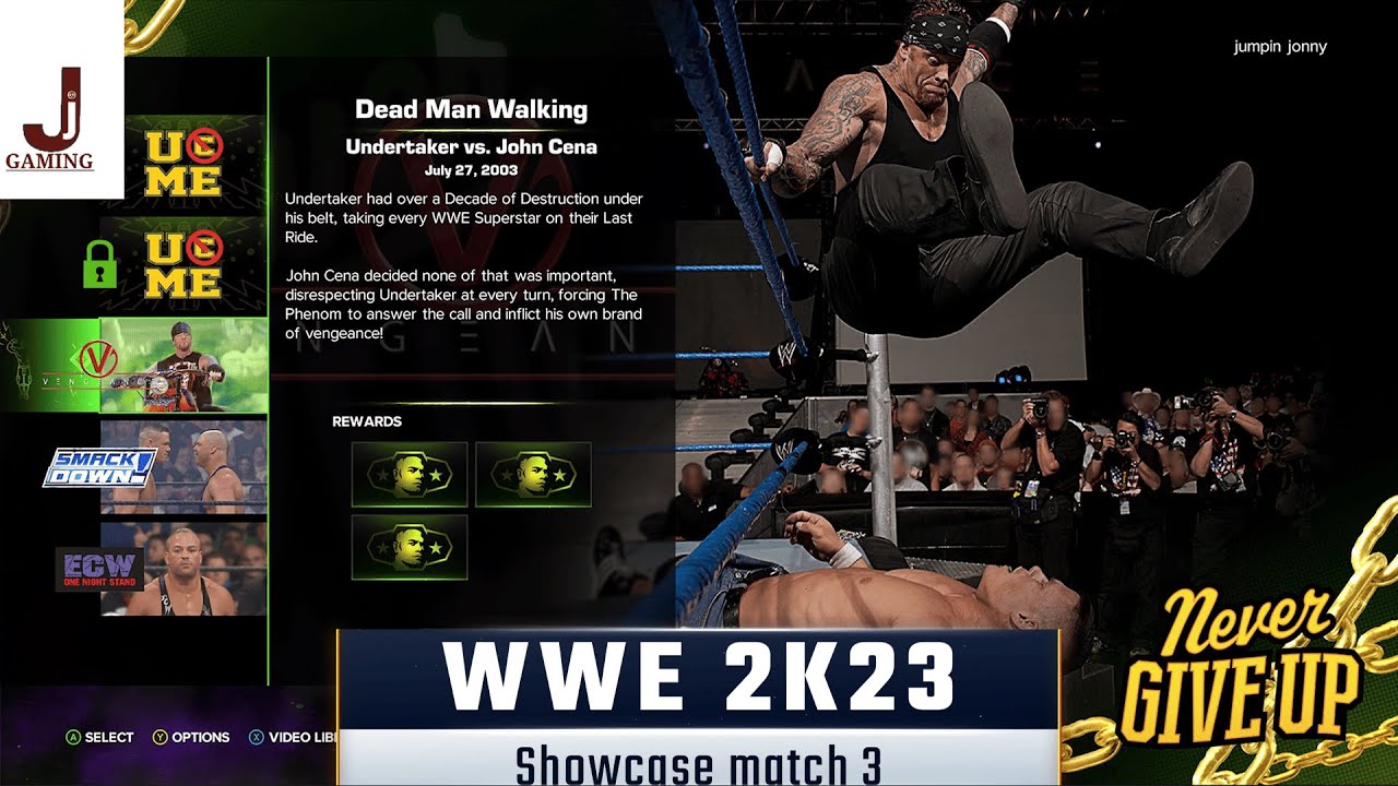Матч 3 в WWE 2K23 Showcase: выполните все задания: Vengeance, Гробовщик против Джона Сины