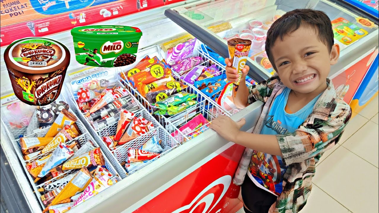 DRAMA BELI ES KRIM CORNETTO SILVER QUEEN,ES KRIM LOLLIPOP,KOKO KRUNCH,MILO,COKLAT CADBURY