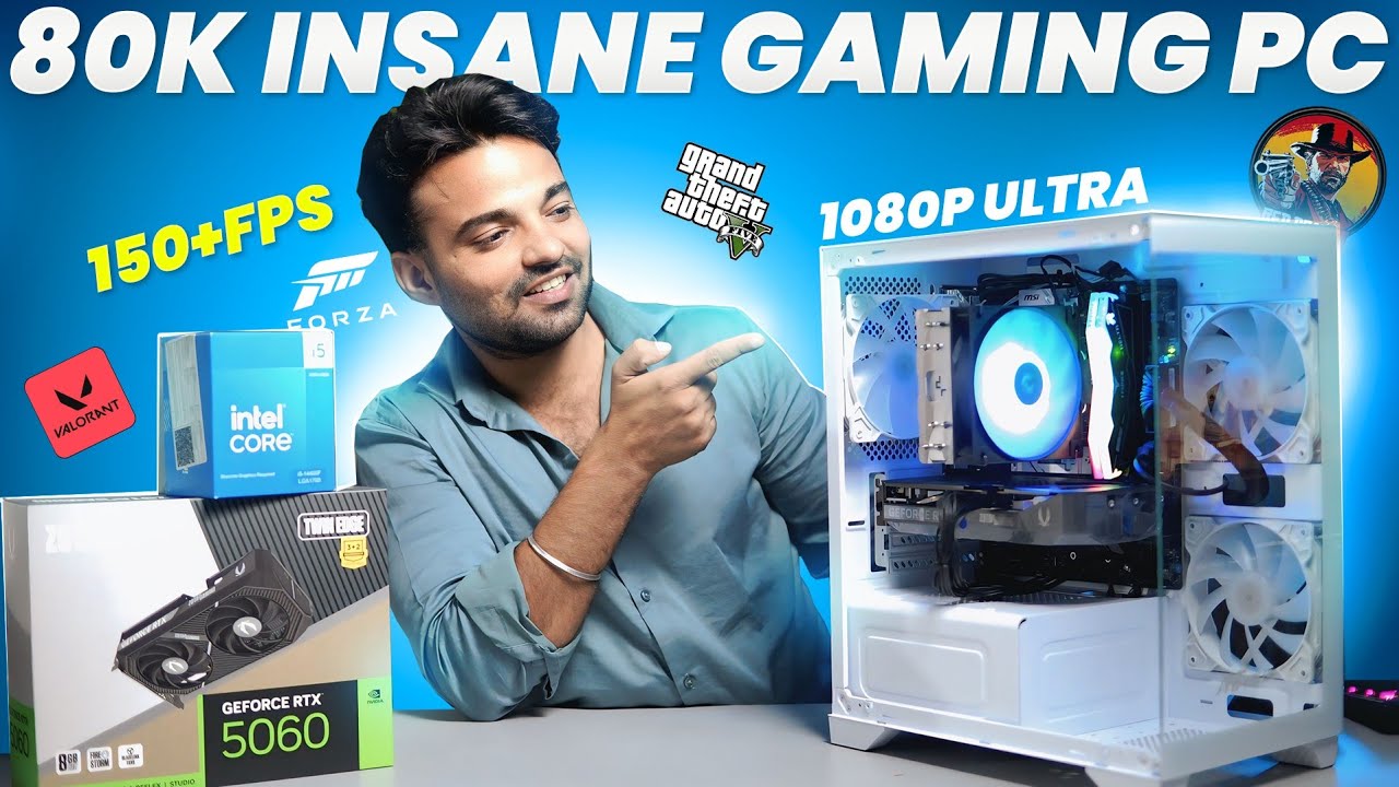 Rs 80,000 Gaming PC Build 2025 | Best Setup with RTX 5060 + i5 14400F