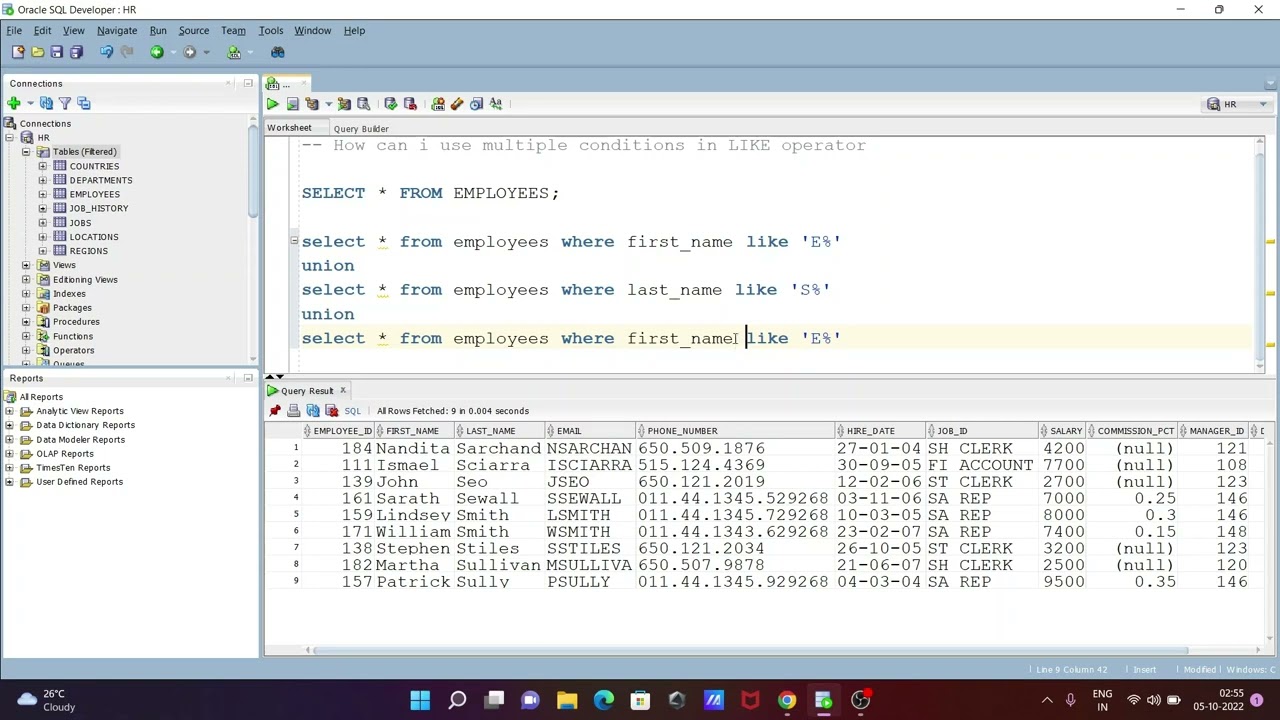 How to Use Multiple Like Conditions in Oracle