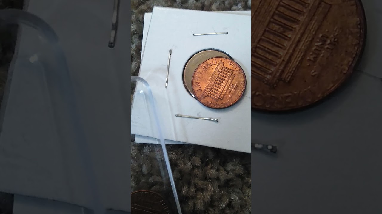 1985-d struck through grease obverse/reverse 1 cent penny