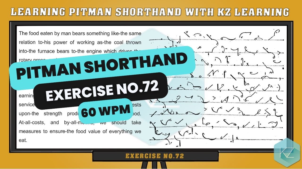 Exercise No.72 @ 60 WPM - Pitman Shorthand Dictation - KZ Learning #shorthand