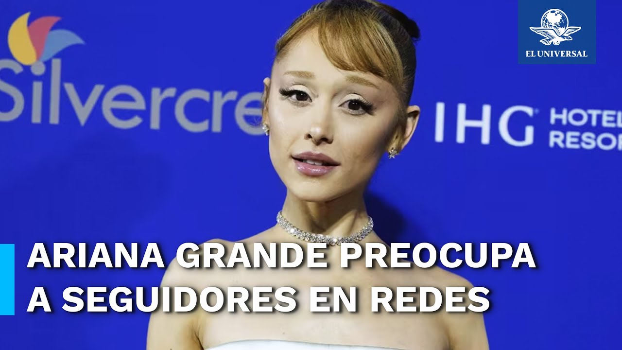 Ariana Grande no aguanta peso de premio y casi se le cae; causa alarma en redes sociales