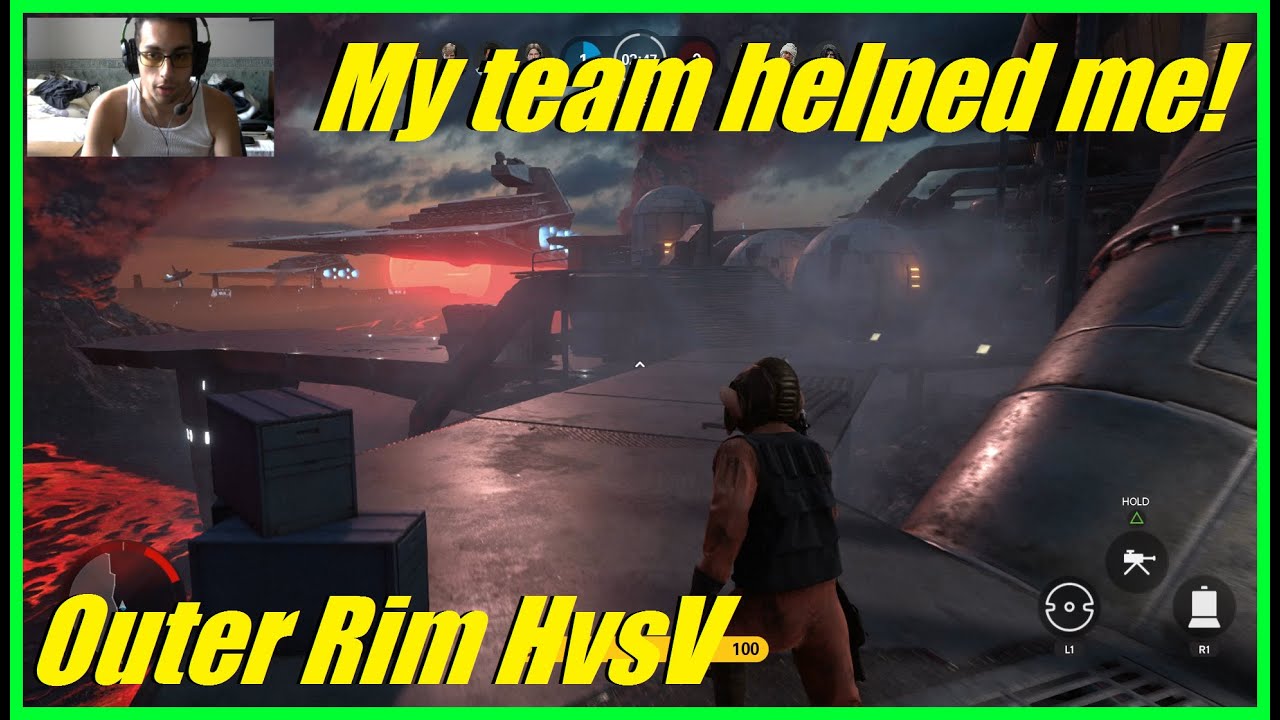 Star Wars Battlefront - My teammates finally helped me! | Playing 4 hero HvsV! (37-5)