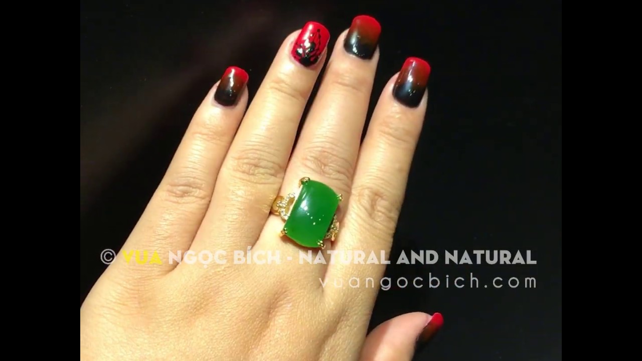 VuaNgocBich.Com - Nhẫn Nữ Ngọc B&iacute;ch Nephrite Jade Thi&ecirc;n Nhi&ecirc;n + Au (10/14/18/24K) (7196)
