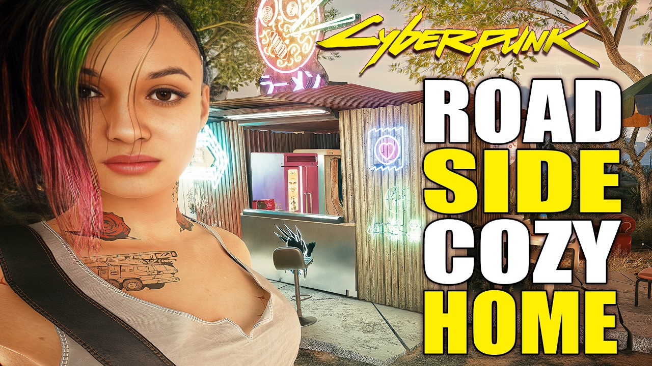 Cyberpunk 2077 | Roadside Cozy Home (Under the moon)