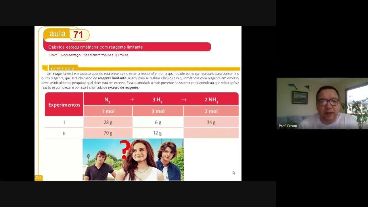 Cálculos estequiométricos - Aula 5 - Reagentes em Excesso e Limitante.