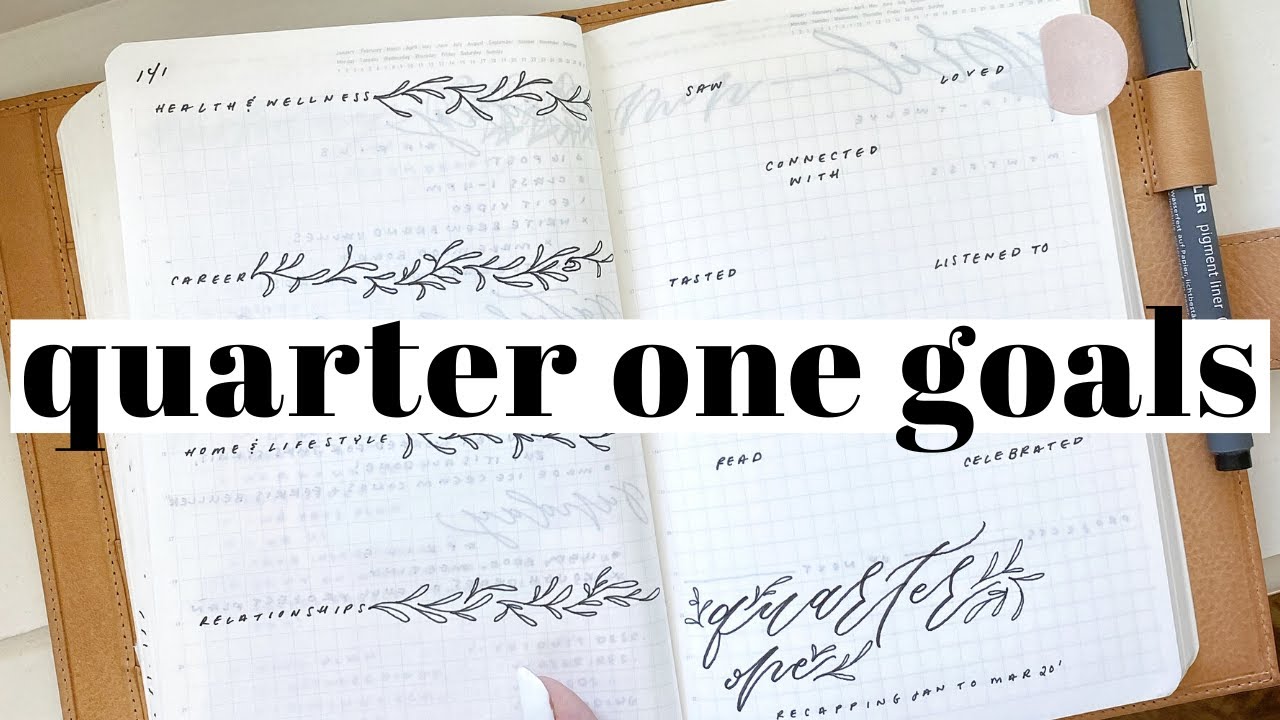setting up a QUARTER 1 GOALS REVIEW in my STALOGY // BULLET JOURNAL with me