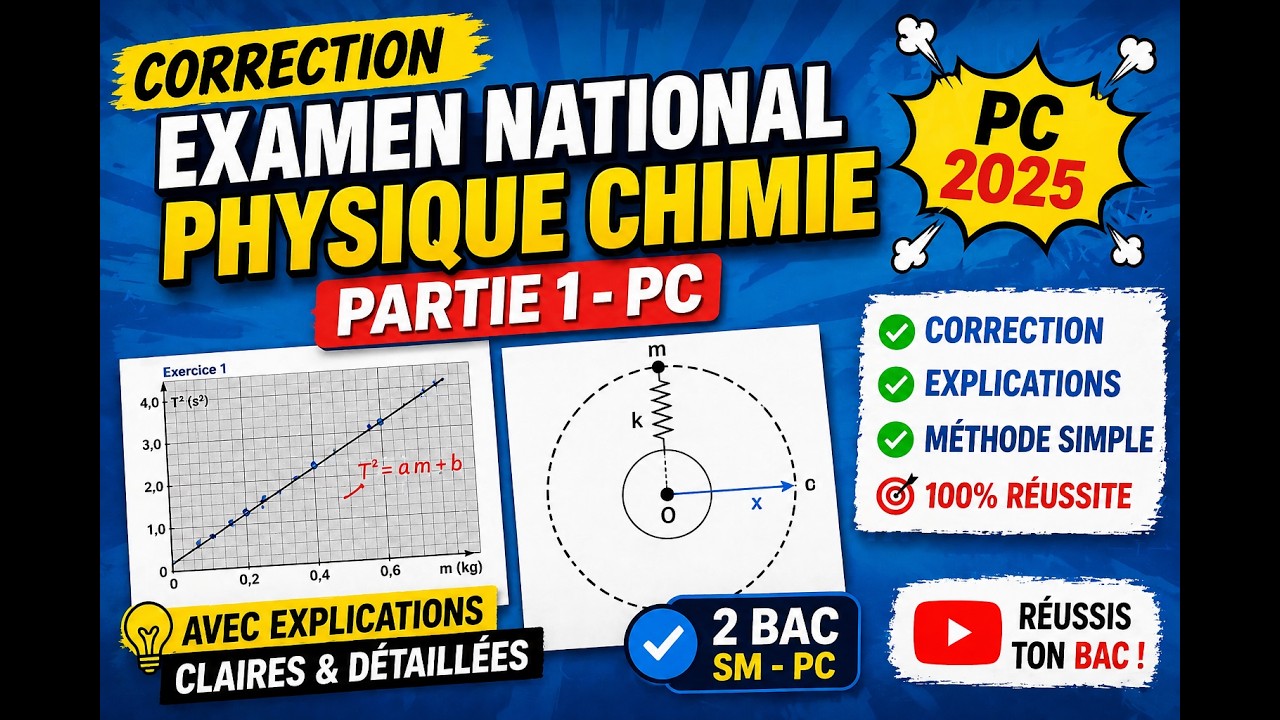 Correction Examen National Physique Chimie PC 2025-partie 1- PCتصحيح وطني الفيزياء والكيمياء