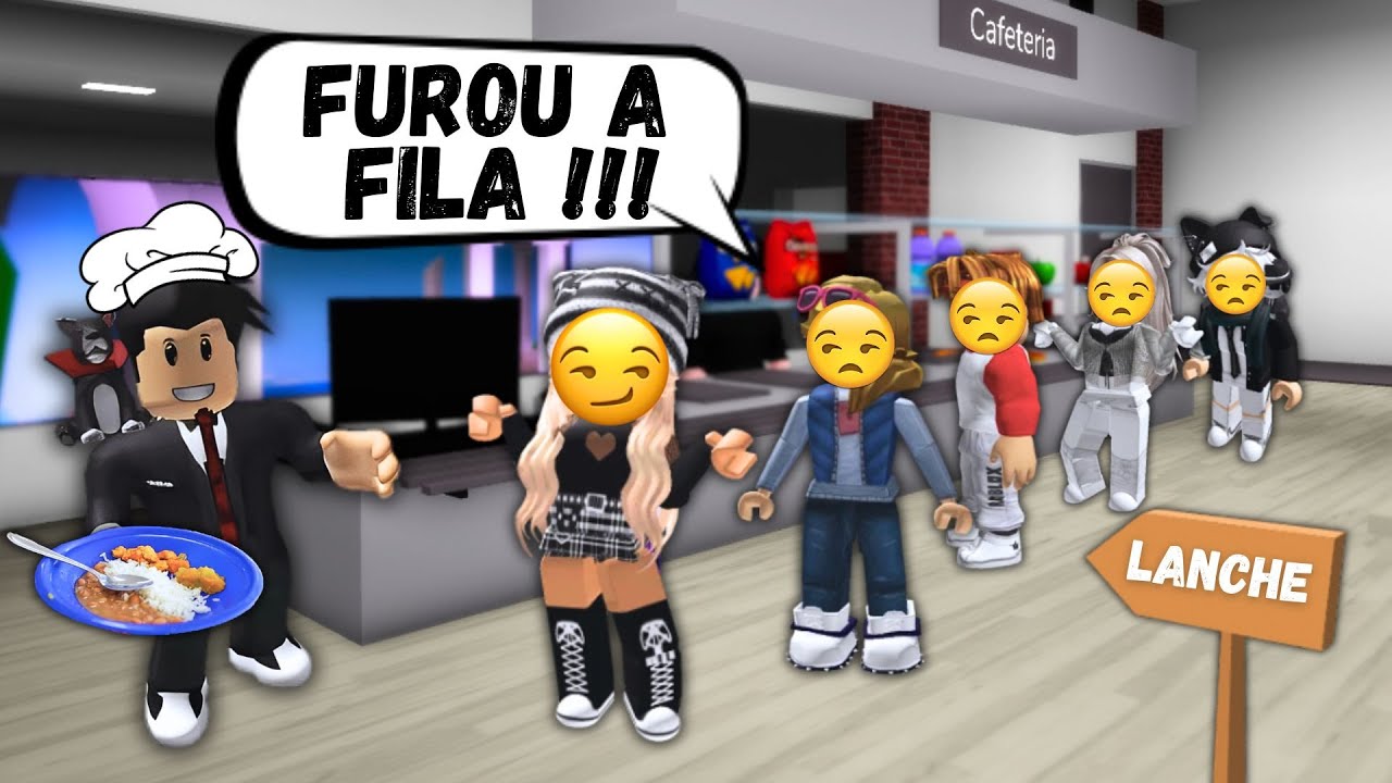 A menina que furava a fila do lanche todo dia e se deu mal !! - HISTÓRIA DE ROBLOX