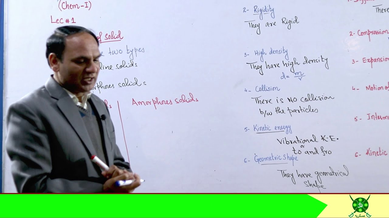 Ch#6(Solids) | Lec#1 | Properties and Types of Solids | Amorphous and Crystalline solids #chemistry