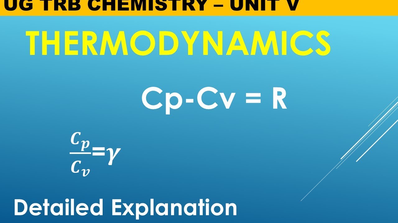 Relation between Cp and Cv/Thermodynamics UG TRB/Mayer's Formula/Degrees of freedom/IIT-JEE