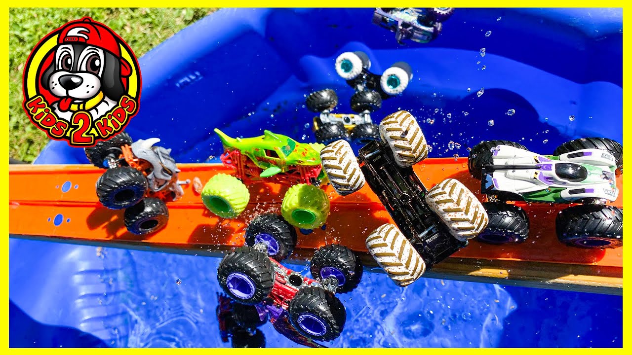 Monster Jam VS Hot Wheels Monster Trucks 💦 Longest Downhill Water Race Track - TOP 10 CHALLENGE