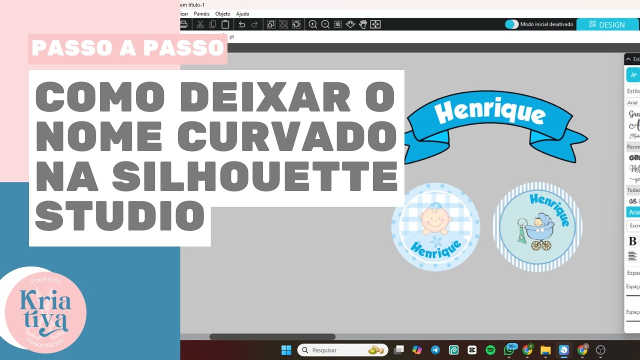 Como fazer nome curvado na Silhouette Studio