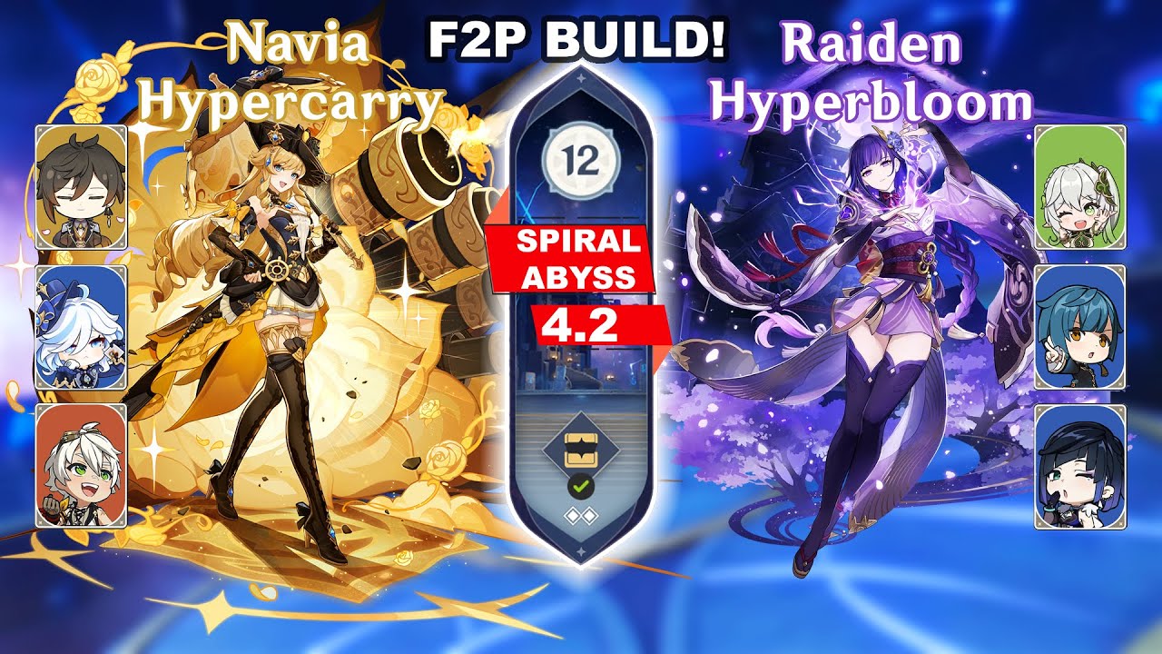 C0 Navia R5 Ultimate Overlord's Mega Magic Sword & C1 Raiden Hyperbloom - Spiral Abyss 9⭐
