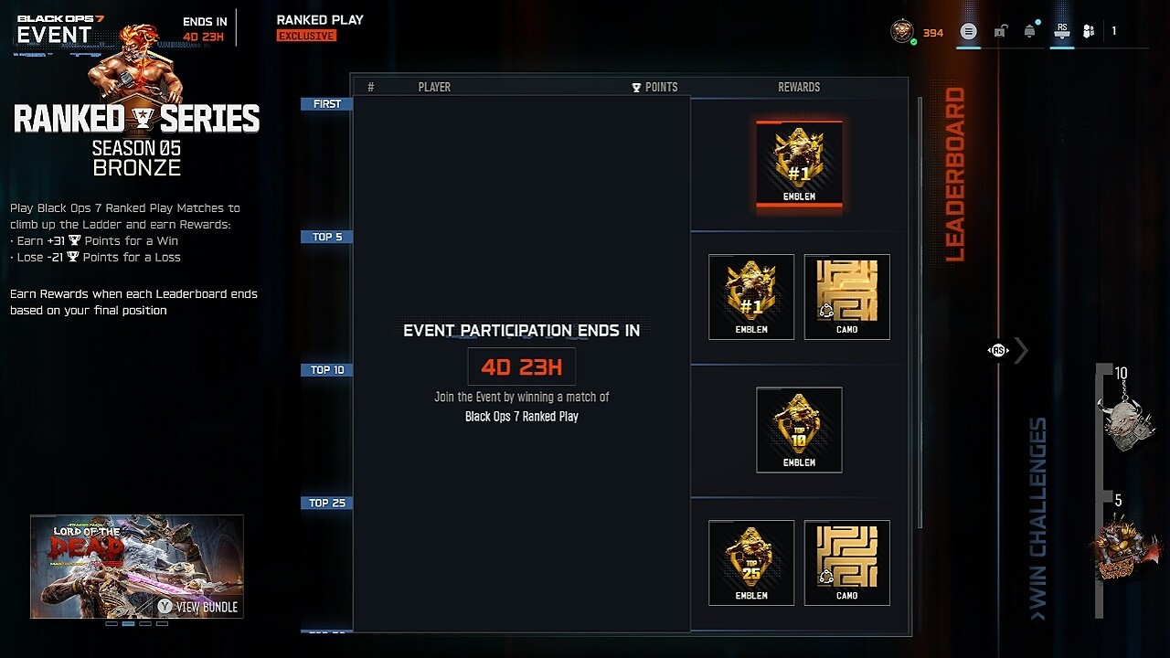 Black Ops 7 New Season 5 Ranked Series Event (Challenges & Rewards)