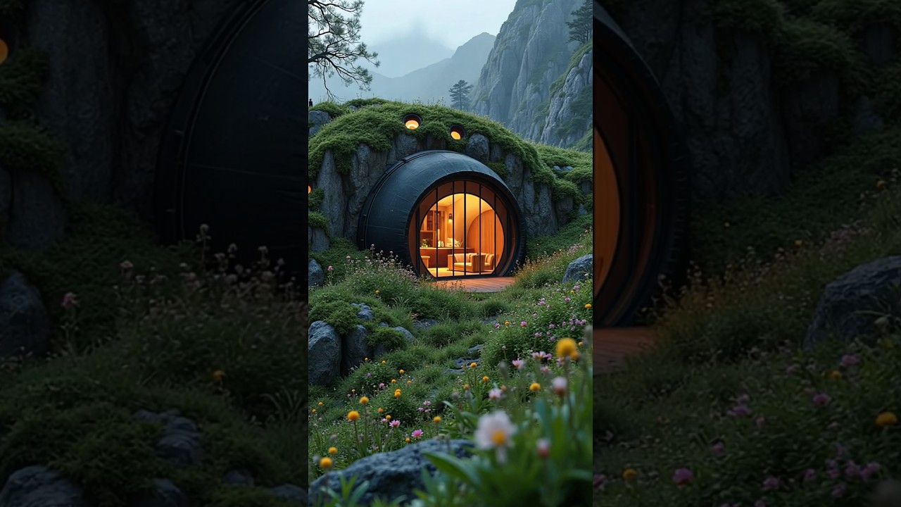 Underground Luxury 🚀 Eco-Friendly House Blending with Nature!
