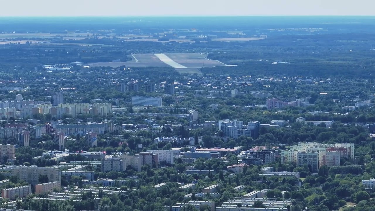 Panorama Łodzi z perspektywy komina EC4   - dron ZOOM x7    -  zielona Ł&oacute;dź
