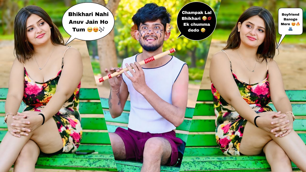 Beggar Singing PRANK with Flute & Guitar! Cute Girls’ SHOCKING Reactions 😱🔥 ​⁠