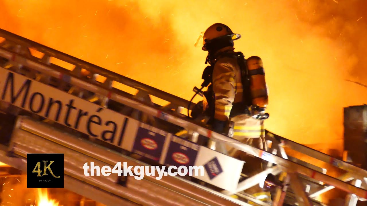 Montreal firemen battle monster inferno in RDP - Feb 7 2015 / Pompiers du SIM vs Feu 3 alarmes