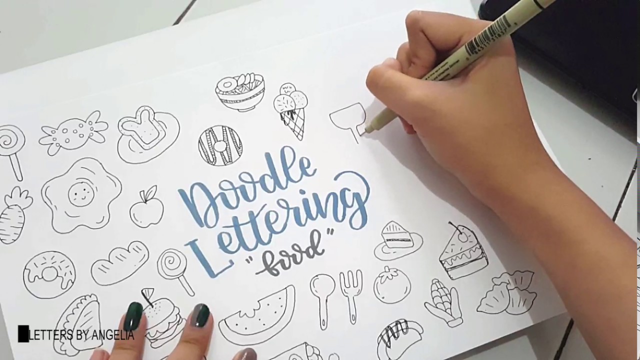 Doodle Lettering - FOODS | easy doodle for beginners