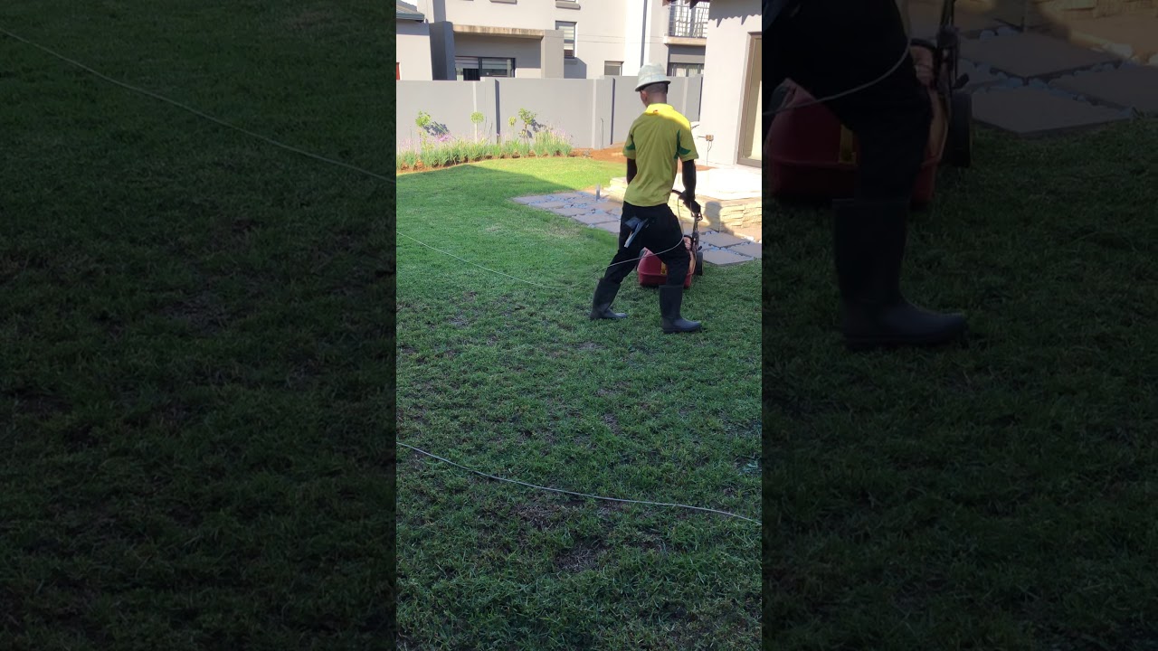 Wolf lawnmower cutting grass