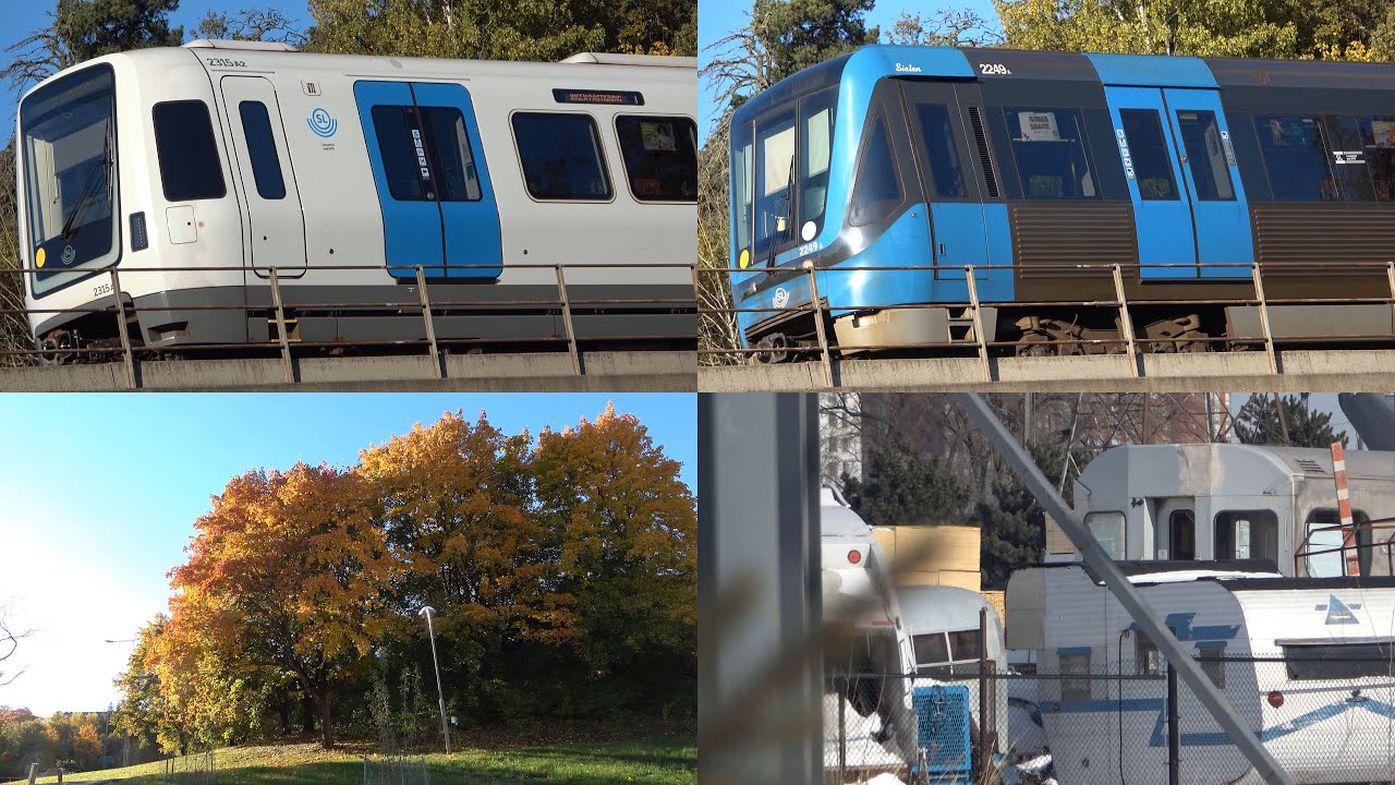 ᴴᴰ Stockholm Metro: C25 & C30 trains entering Nyboda depot (re-upload)