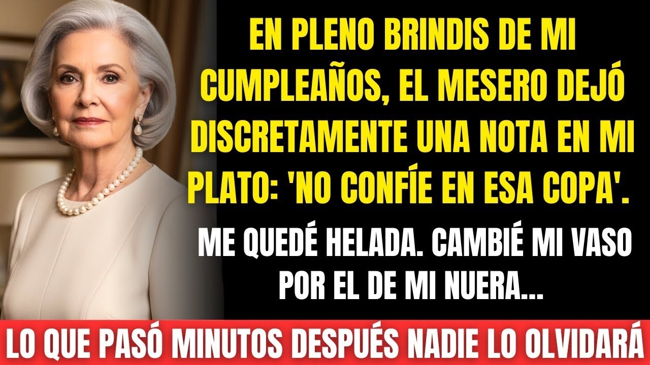 EN MI CUMPLEAÑOS, EL MESERO ADVIERTE   'NO CONFÍE EN ESA COPA'  CAMBIÉ MI VASO POR EL DE MI NUERA…