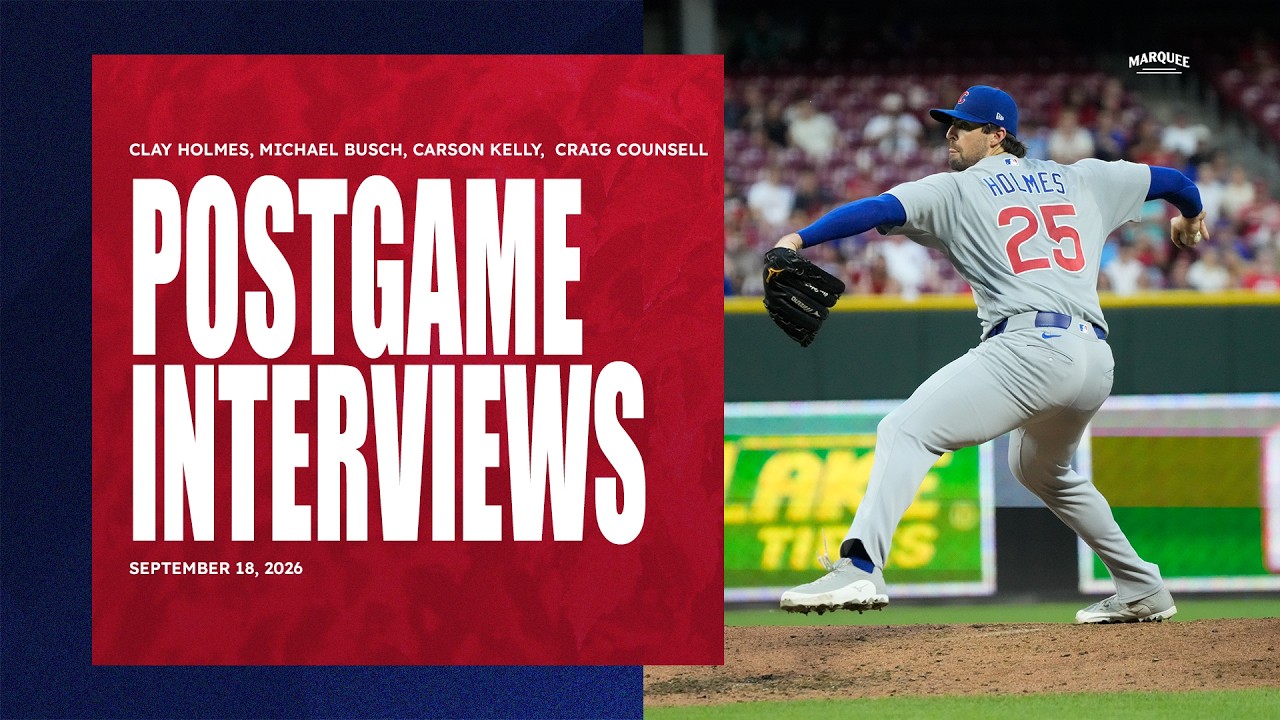 POSTGAME INTERVIEWS: Clay Holmes, Michael Busch, Carson Kelly | Cubs Locker Room Sound (9/18/26)