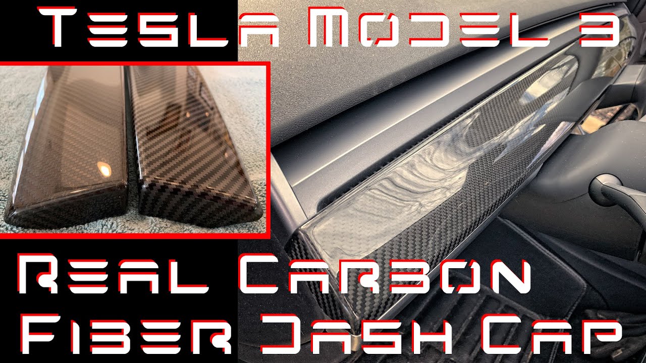 Tesla Model 3 - Real Carbon Fiber Dash Cap