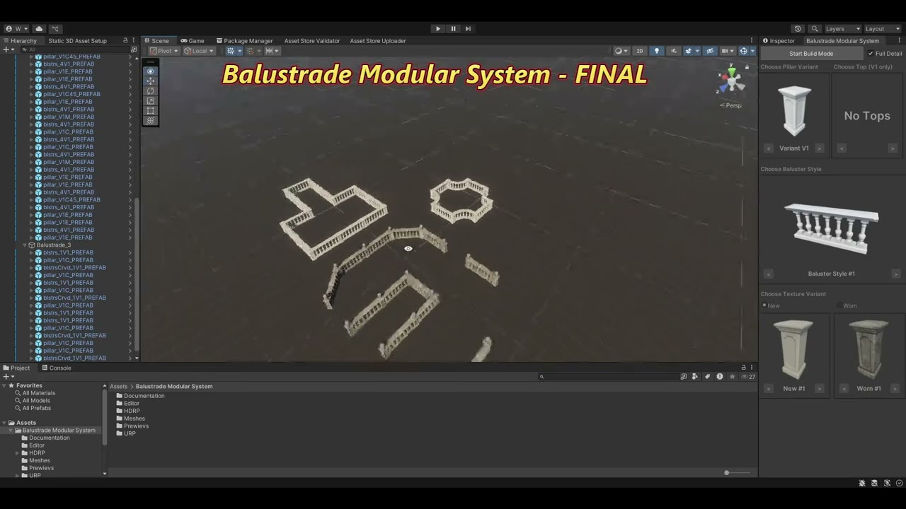 Balustrade Modular System - FINAL (Unity Asset)