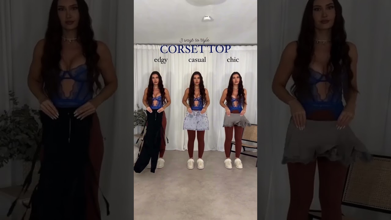 Lingerie corset top in public styling ideas✨ | #shorts #short #fashion