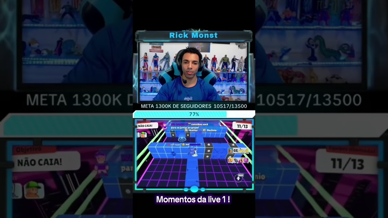 Momentos da LIVE 1 , burlas e bombados de seguidores ! #stumbleguys #stumbleguysbr