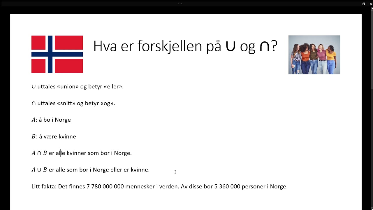 Hva er forskjellen på snitt og union?