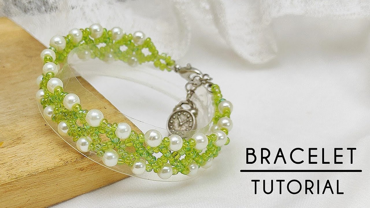 DIY beaded bracelet/ beautifull Pearl & seed beads bracelet tutorial easy/making bracelet at home
