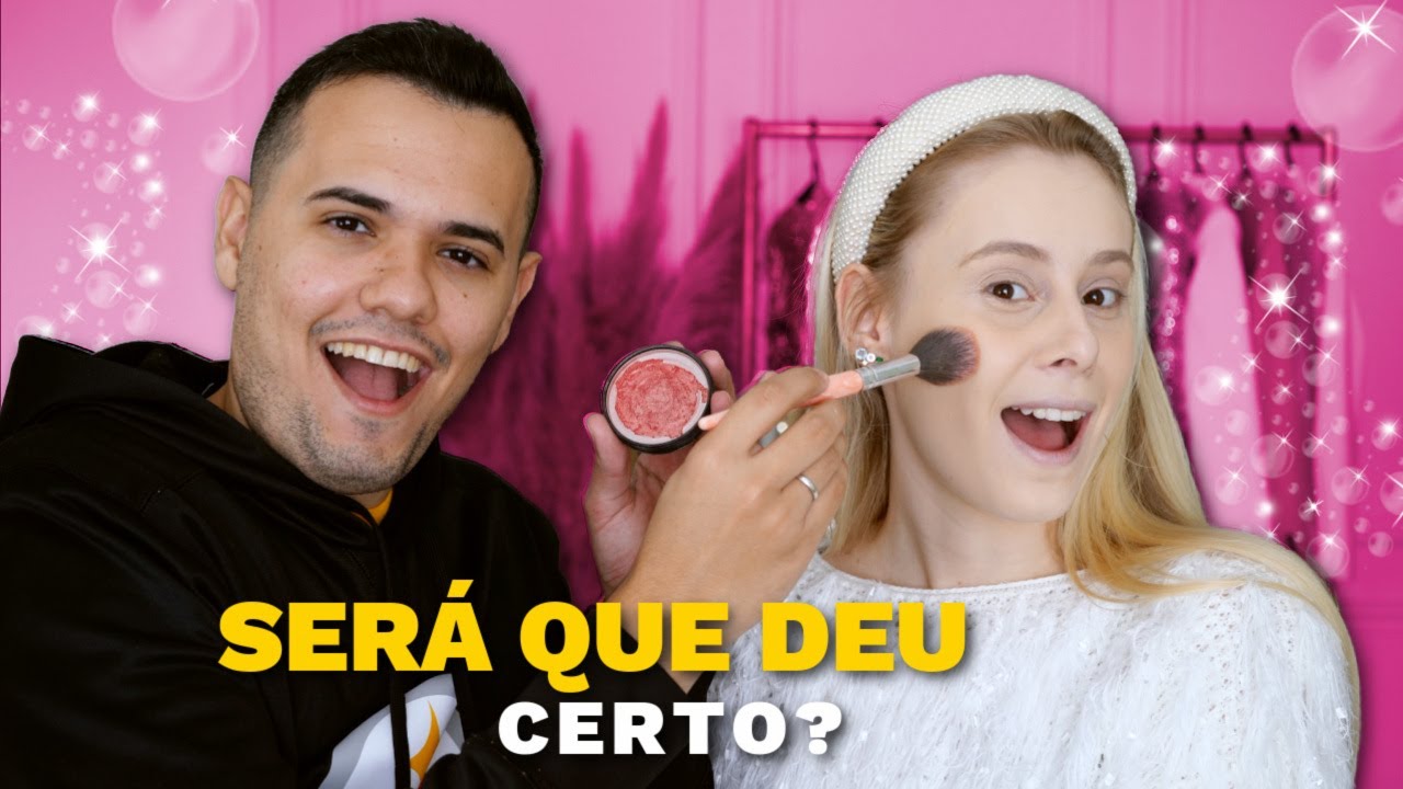 meu NAMORADO me MAQUIANDO *quero ver não rir*