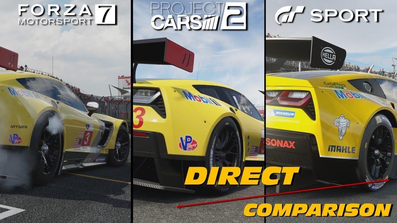 Forza 7 vs GTSport vs Project Cars 2 | Direct Comparison