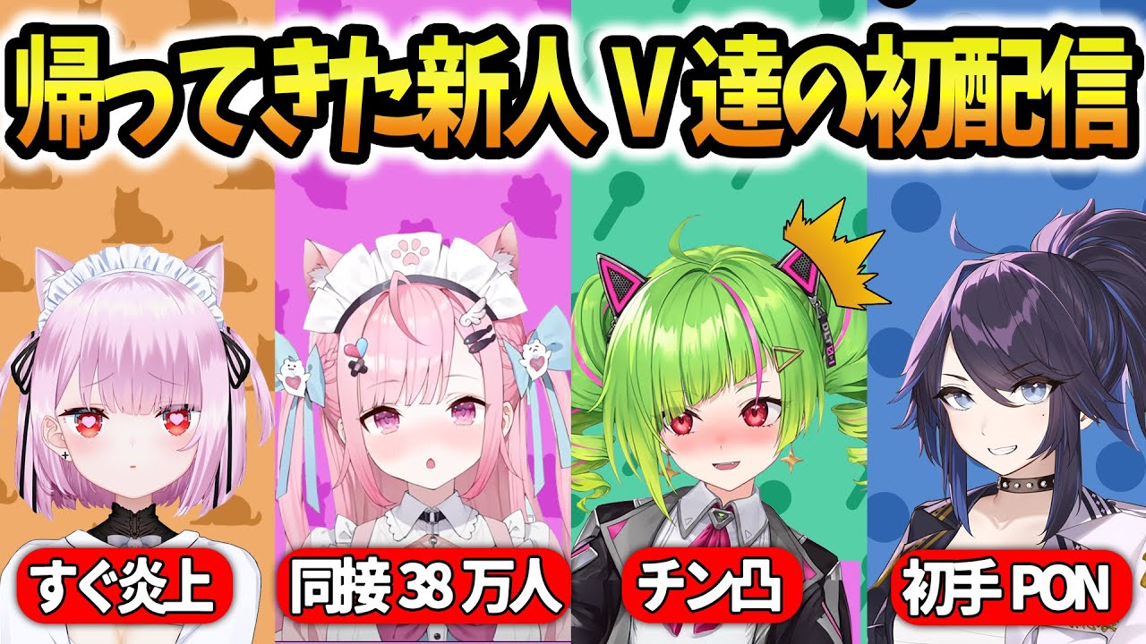 初配信でも驚異の同接数？！帰ってきた新人Vtuberたちの初配信まとめ1【結城さくな/ Δ.DELUTAYA/ kson/ 花宮莉歌/ みけねこ】